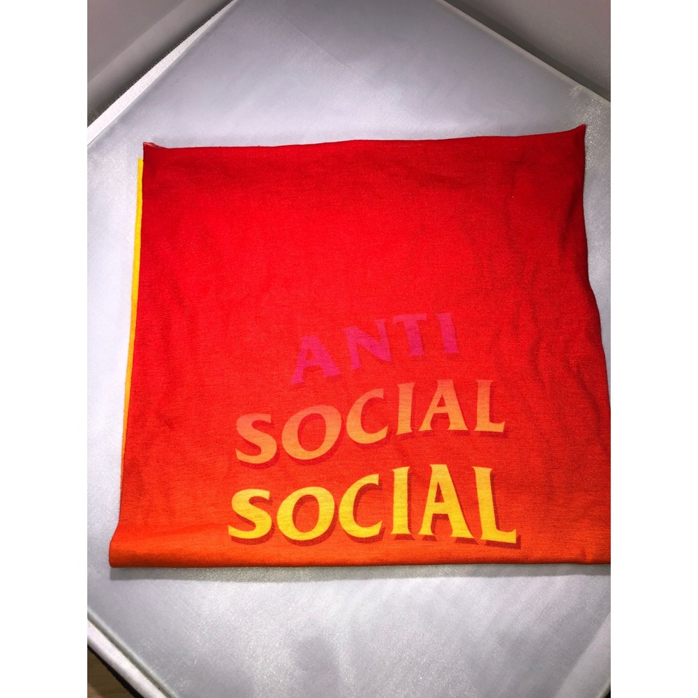 Anti Social Social Club Face Shield Red Orange Ombre Logo Neck Gaiter Mask